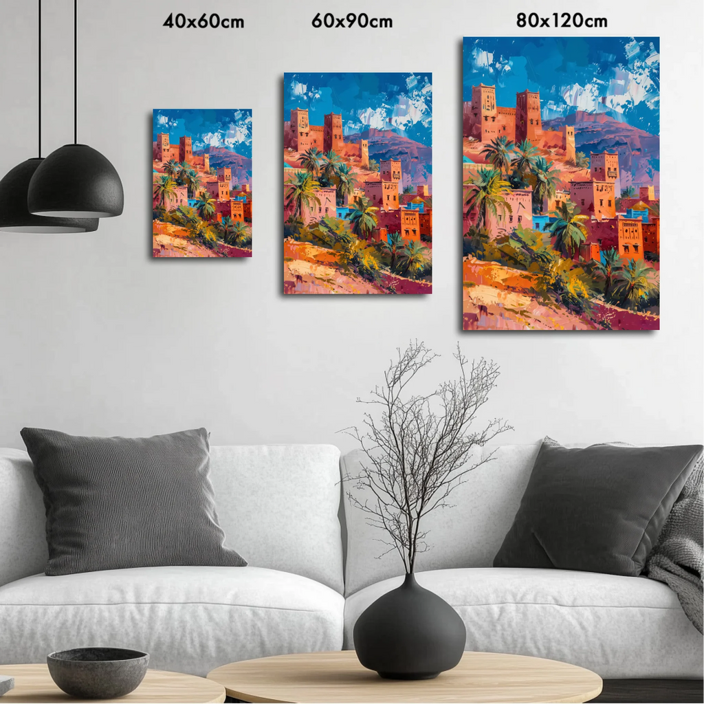 High-resolution visual of the Ouarzazate wall art, shown either in a stylish interior setting or as a detailed product mockup.