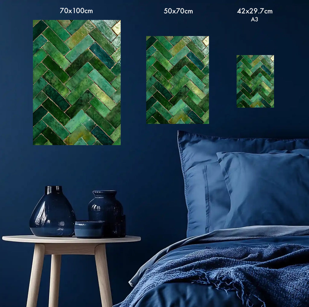 High-resolution visual of the Moroccan Zellige wall art, shown either in a stylish interior setting or as a detailed product mockup.