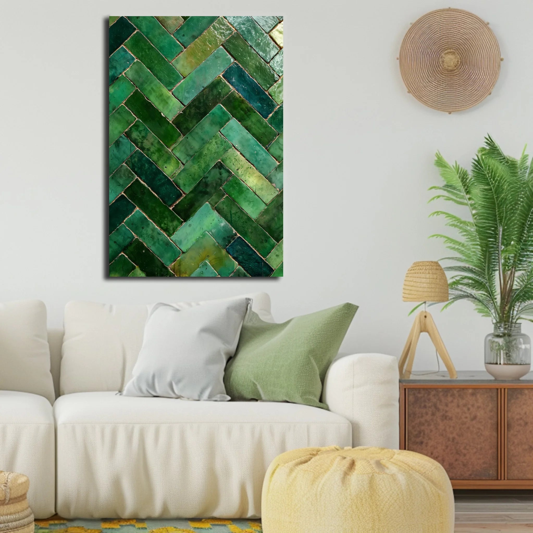 High-resolution visual of the Moroccan Zellige wall art, shown either in a stylish interior setting or as a detailed product mockup.