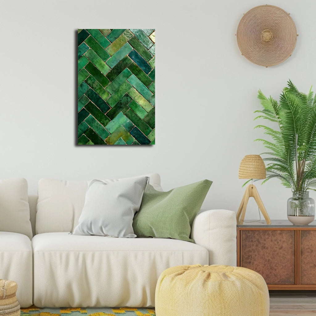 High-resolution visual of the Moroccan Zellige wall art, shown either in a stylish interior setting or as a detailed product mockup.