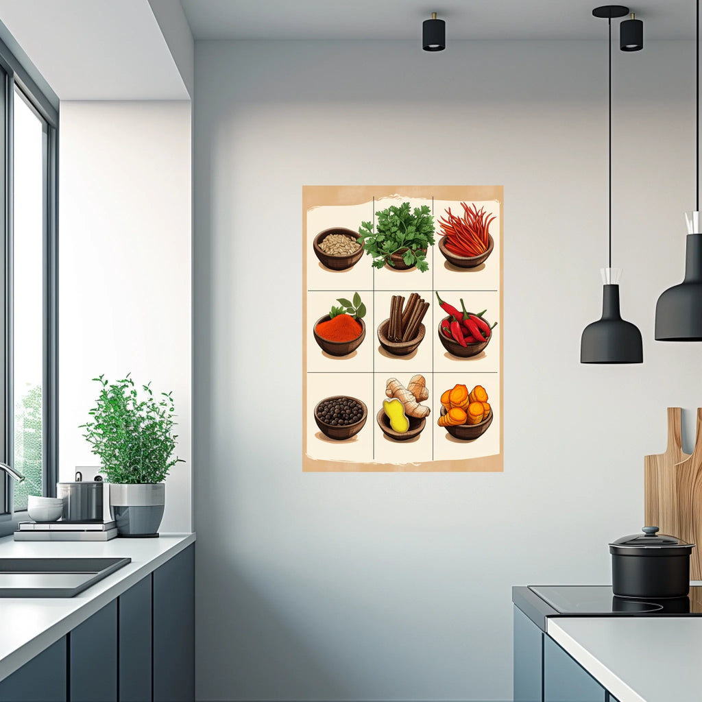 High-resolution visual of the Moroccan classic spices wall art, shown either in a stylish interior setting or as a detailed product mockup.