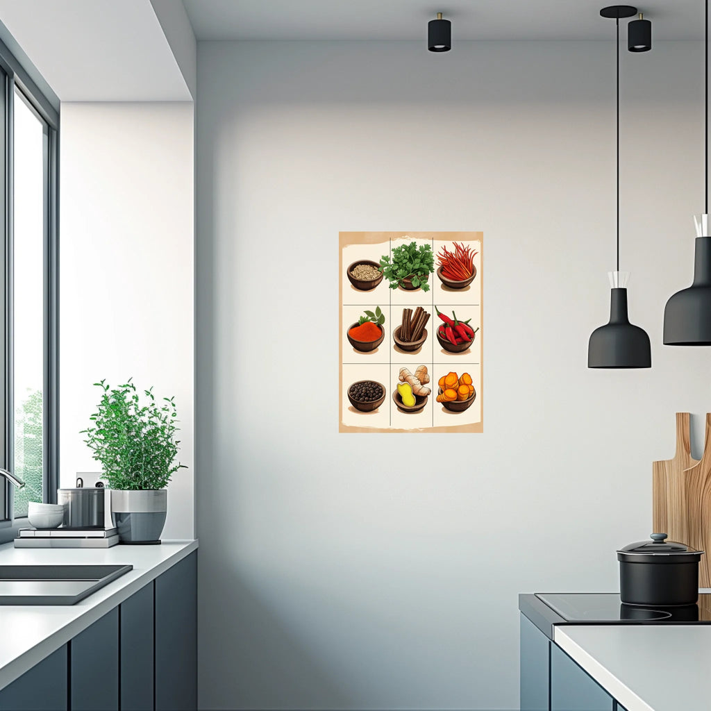 High-resolution visual of the Moroccan classic spices wall art, shown either in a stylish interior setting or as a detailed product mockup.