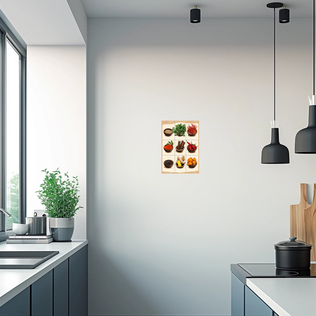High-resolution visual of the Moroccan classic spices wall art, shown either in a stylish interior setting or as a detailed product mockup.