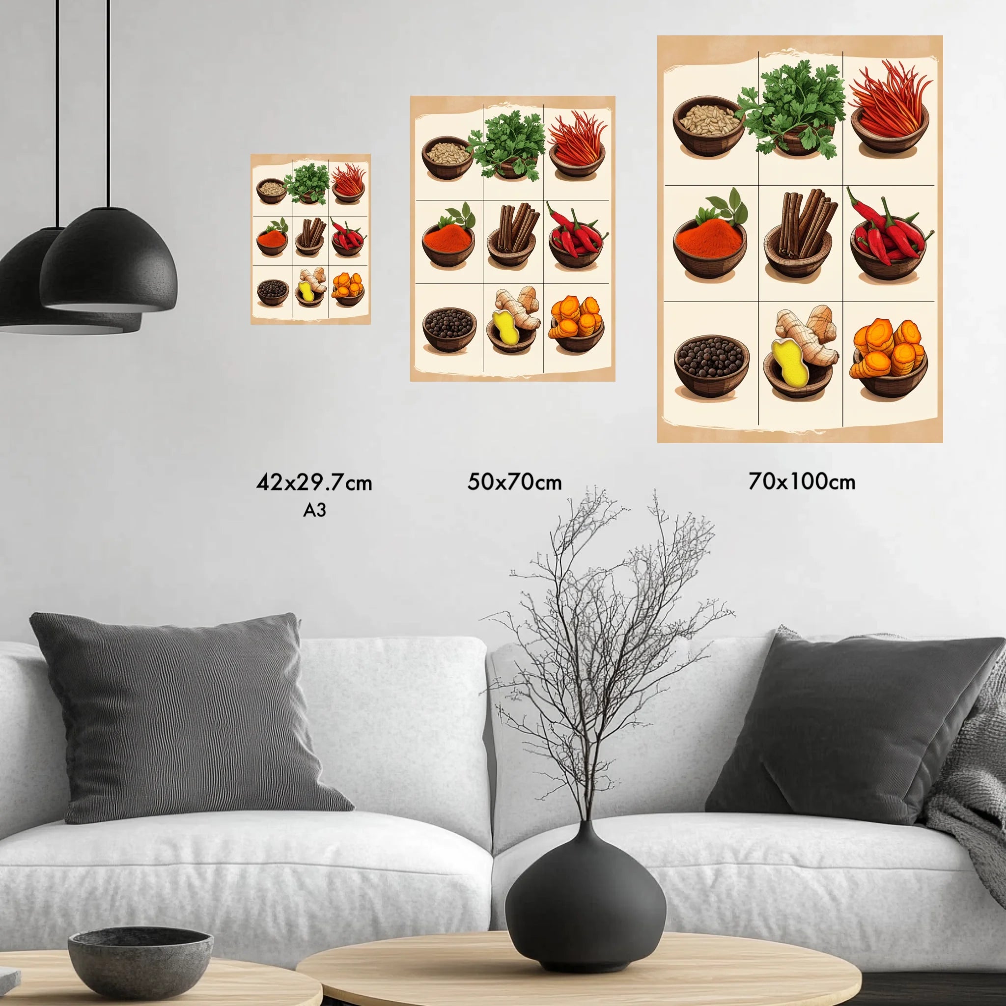 High-resolution visual of the Moroccan classic spices wall art, shown either in a stylish interior setting or as a detailed product mockup.
