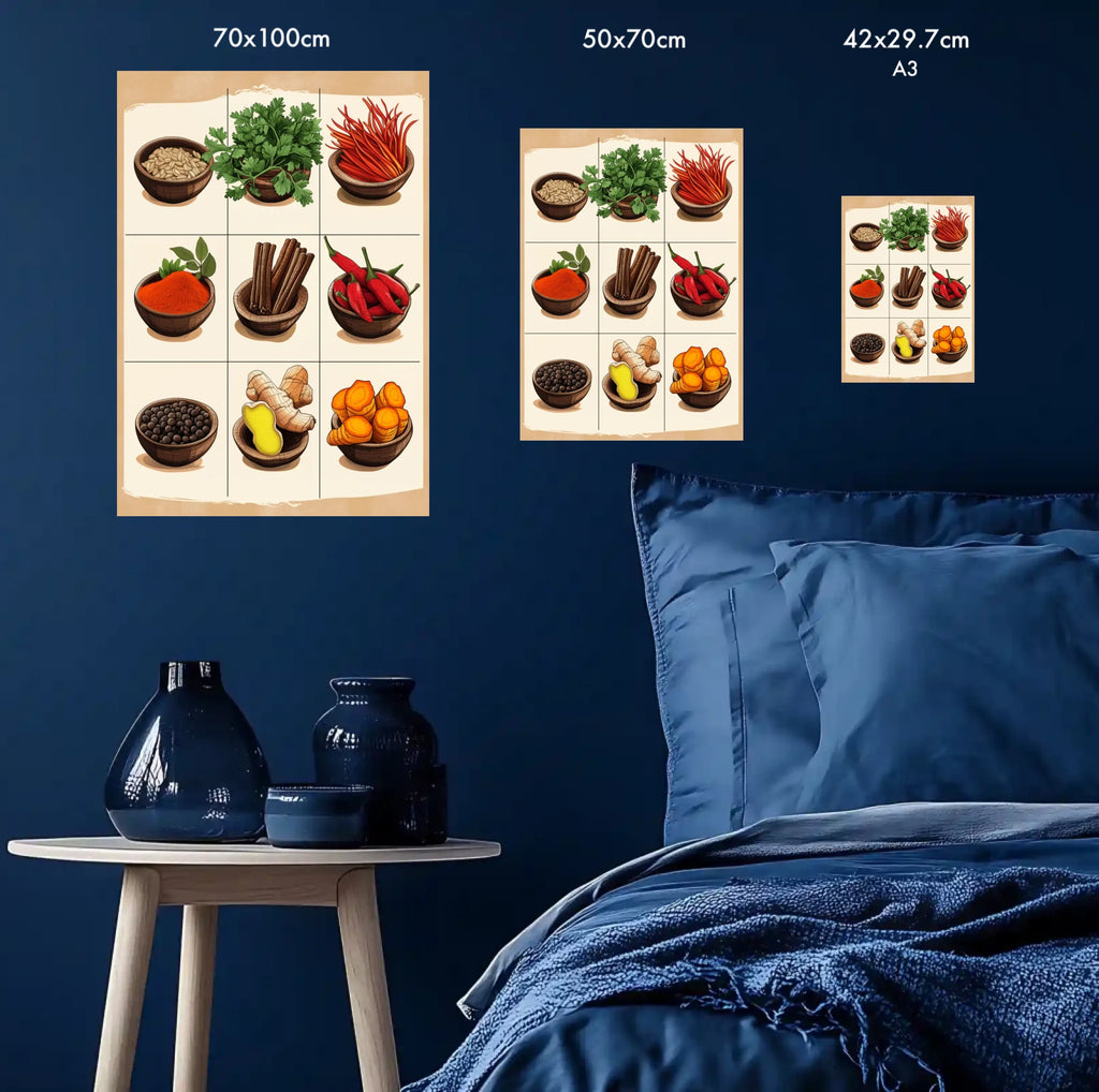 High-resolution visual of the Moroccan classic spices wall art, shown either in a stylish interior setting or as a detailed product mockup.