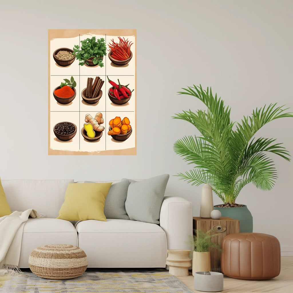 High-resolution visual of the Moroccan classic spices wall art, shown either in a stylish interior setting or as a detailed product mockup.