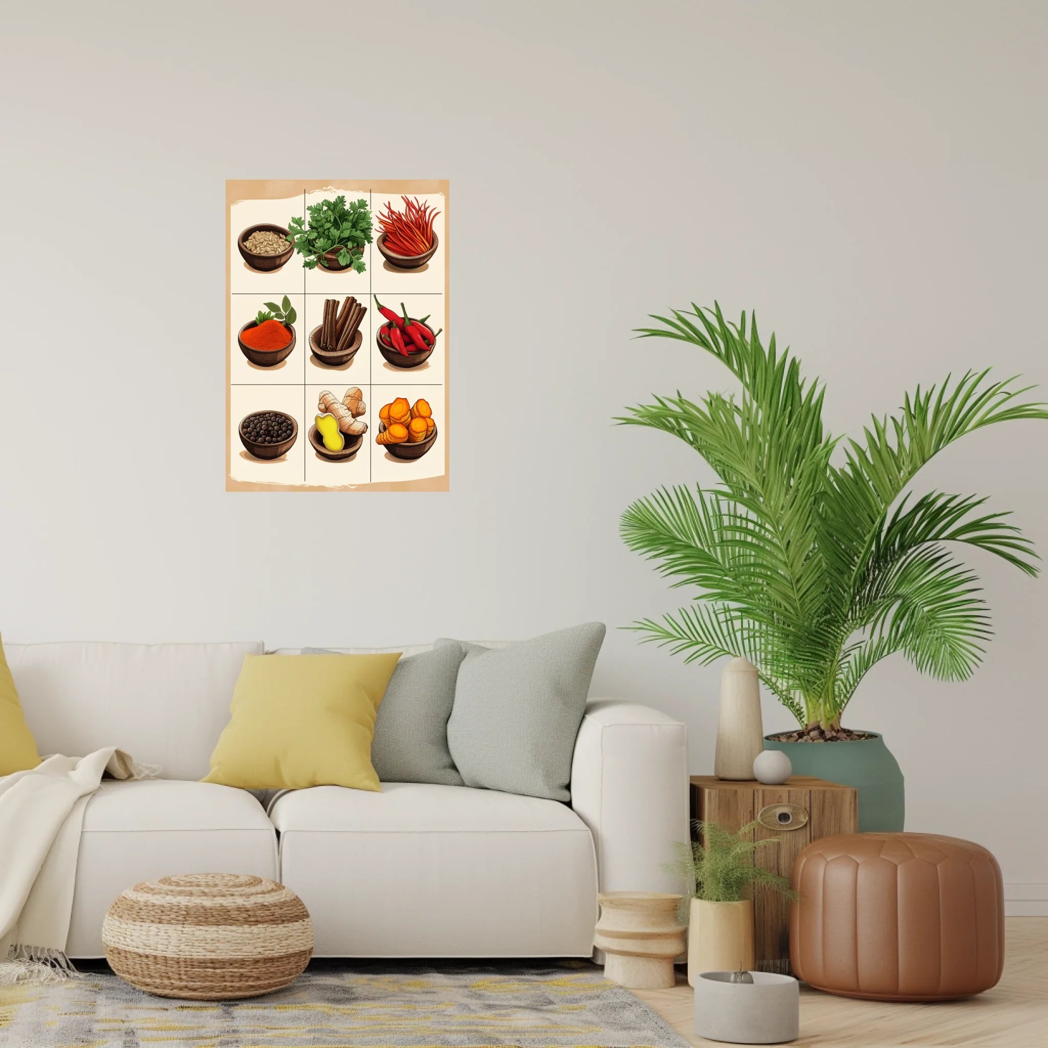 High-resolution visual of the Moroccan classic spices wall art, shown either in a stylish interior setting or as a detailed product mockup.