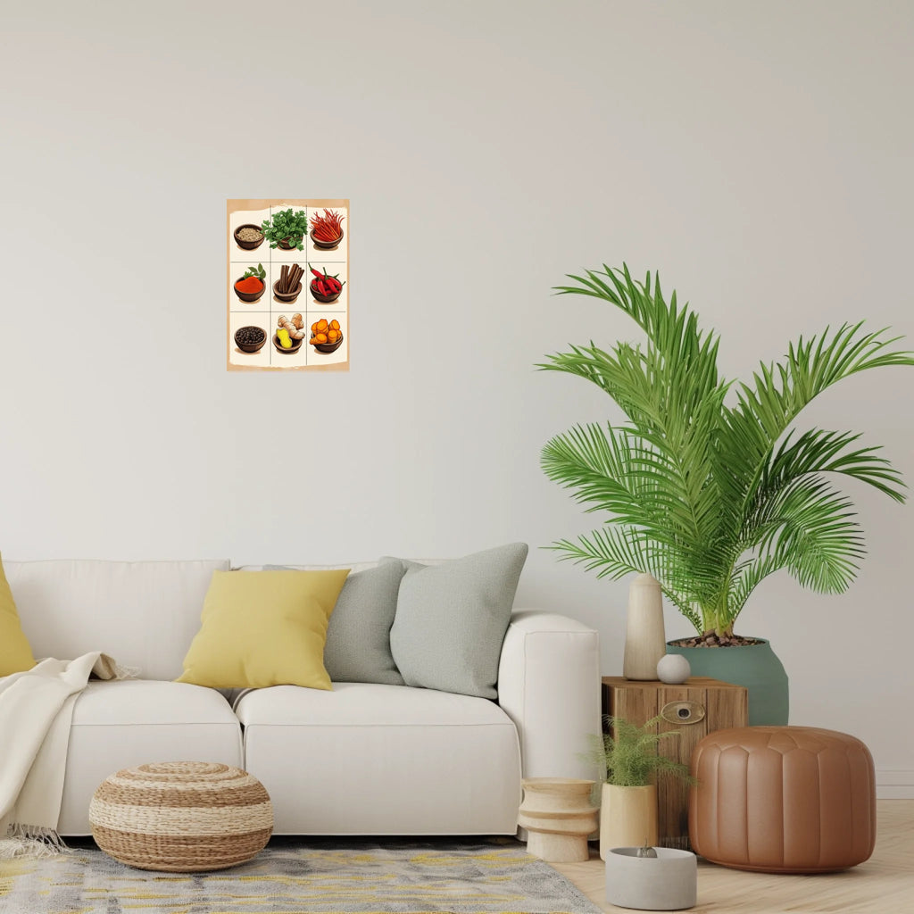 High-resolution visual of the Moroccan classic spices wall art, shown either in a stylish interior setting or as a detailed product mockup.