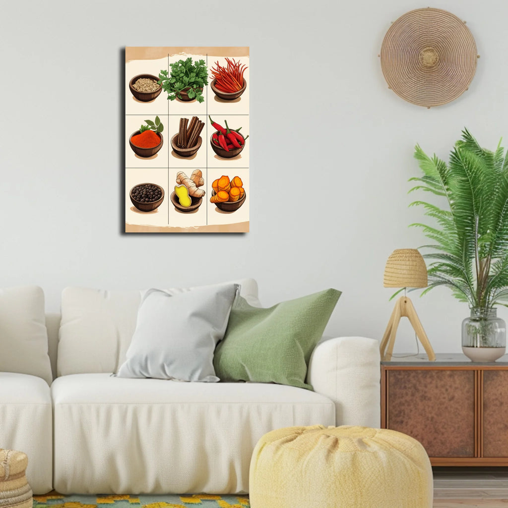 High-resolution visual of the Moroccan classic spices wall art, shown either in a stylish interior setting or as a detailed product mockup.