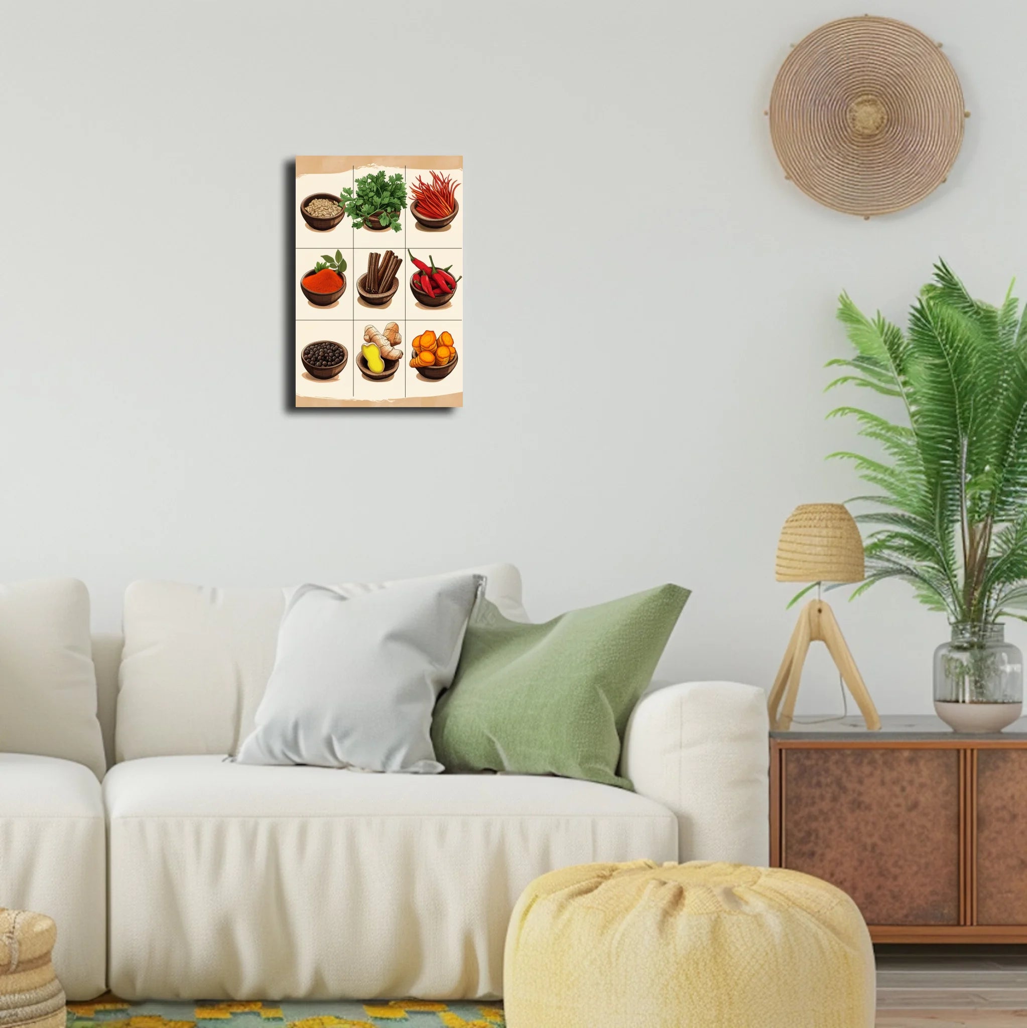 High-resolution visual of the Moroccan classic spices wall art, shown either in a stylish interior setting or as a detailed product mockup.