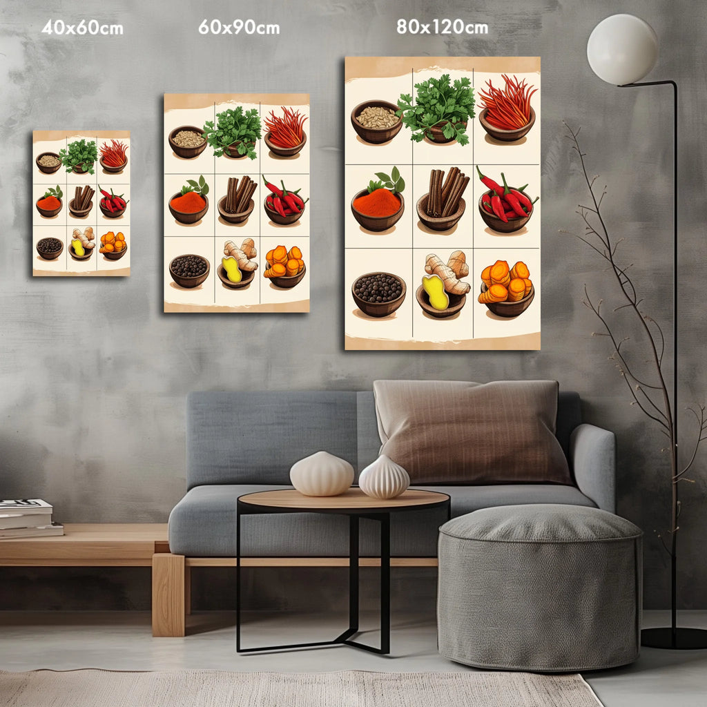 High-resolution visual of the Moroccan classic spices wall art, shown either in a stylish interior setting or as a detailed product mockup.