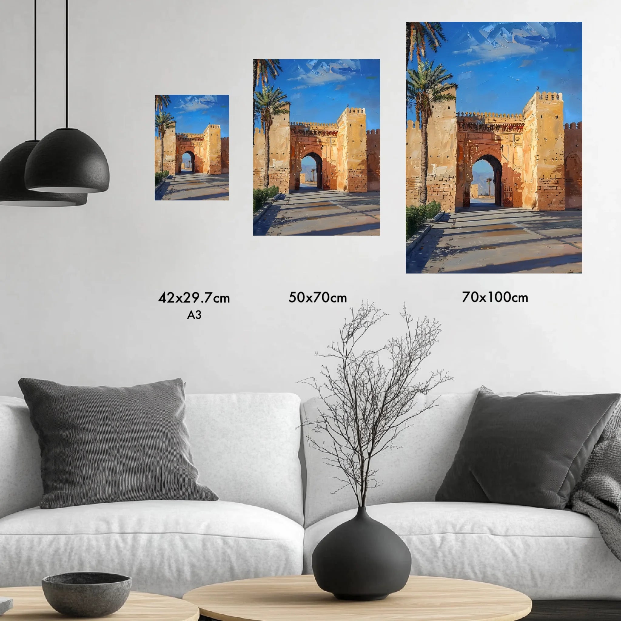 High-resolution visual of the Oujda wall art, shown either in a stylish interior setting or as a detailed product mockup.