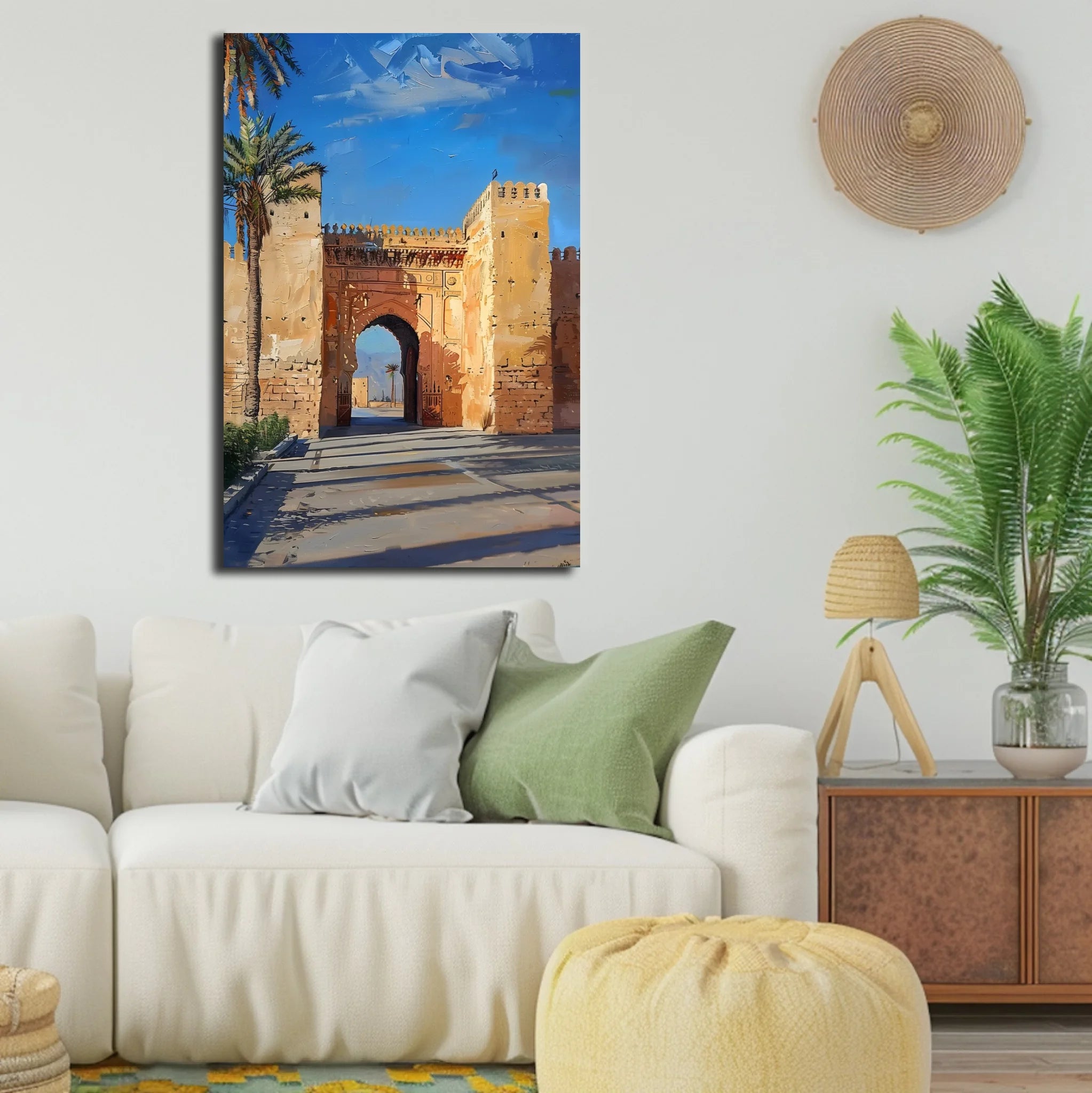 High-resolution visual of the Oujda wall art, shown either in a stylish interior setting or as a detailed product mockup.