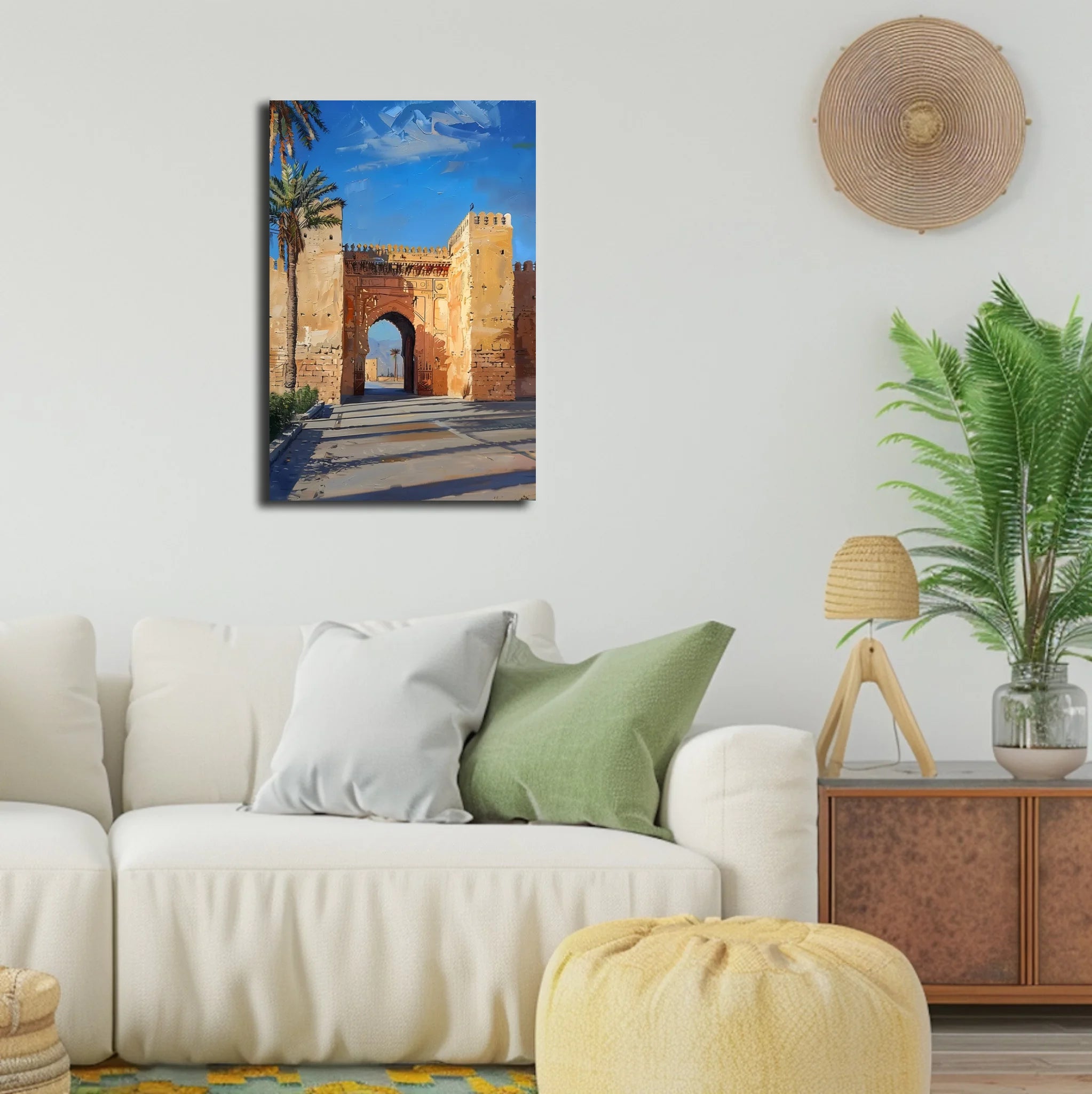 High-resolution visual of the Oujda wall art, shown either in a stylish interior setting or as a detailed product mockup.