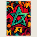 High-resolution visual of the Graffiti flags wall art, shown either in a stylish interior setting or as a detailed product mockup.