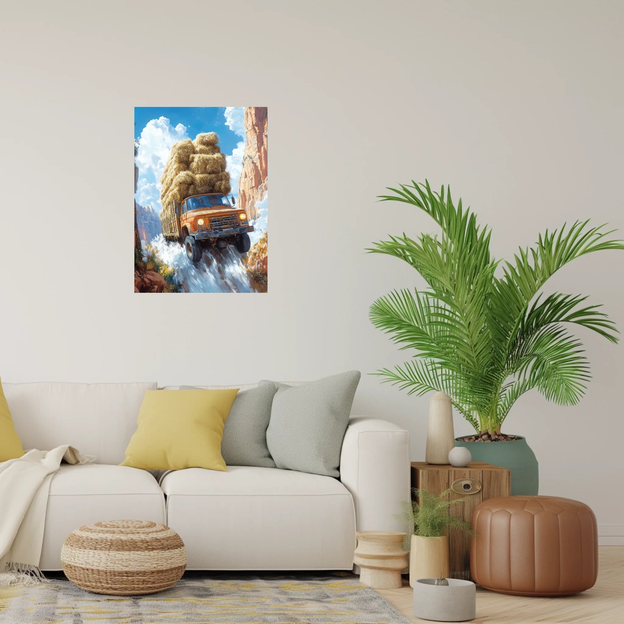 High-resolution visual of the Makayn Mouchkil – No worries, Always wall art, shown either in a stylish interior setting or as a detailed product mockup.