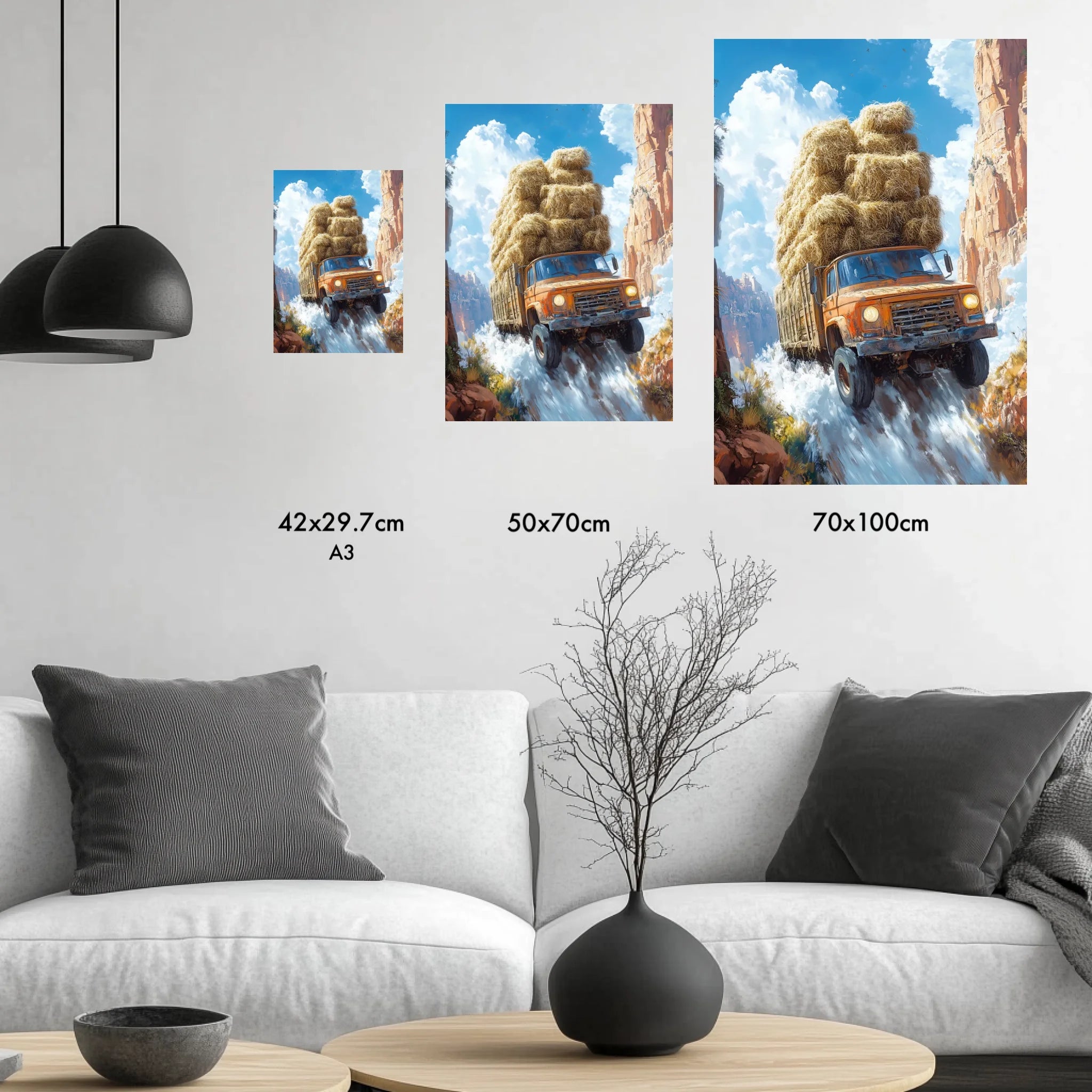 High-resolution visual of the Makayn Mouchkil – No worries, Always wall art, shown either in a stylish interior setting or as a detailed product mockup.